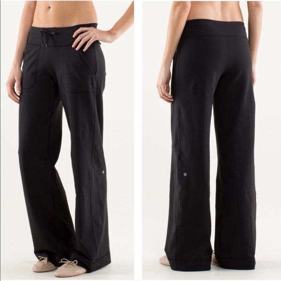 lululemon athletica Pants - Lululemon black be still wide leg pants size 8